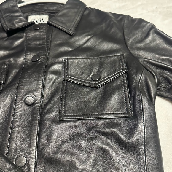 ZARA- LIMITED EDITION AUTHENTIC LEATHER JACKET - Picture 4 of 5